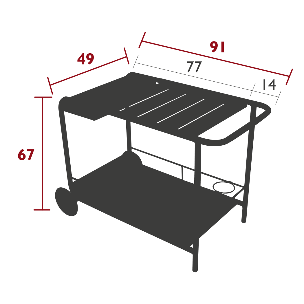 Кавовий столик Luxembourg Trolley Bar Anthracite зображення №2