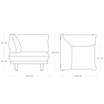Модуль Paletti Corner Seat Stripe Orange Creme (RIGHT) зображення №8 Модуль Paletti Corner Seat Stripe Orange Creme (RIGHT) зображення №8