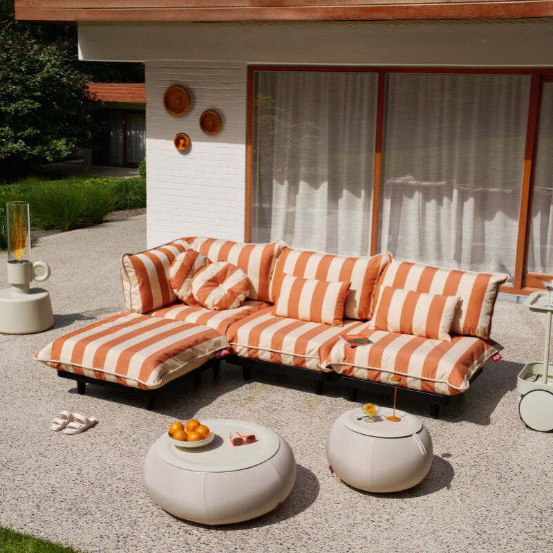 Крісло Paletti Lounge Stripe Orange Creme зображення №2