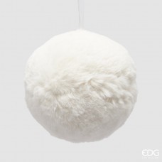 Новорічна іграшка Addobbo Palla Furry White D12: фото - магазин CANVAS outdoor furniture.