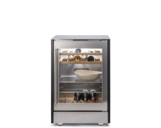 Refrigerator stainless steel 658x658х970, 1 скляні двері: фото - магазин CANVAS outdoor furniture.