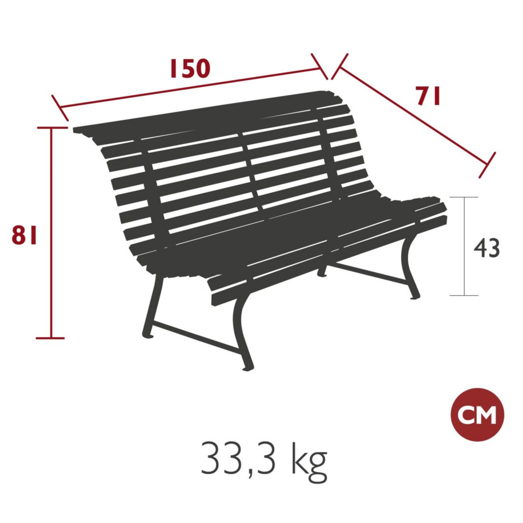 Лавка Louisiane 150 см Anthracite зображення №2 Лавка Louisiane 150 см Anthracite зображення №2