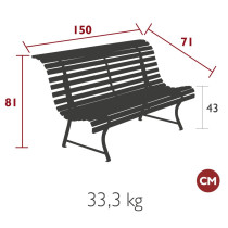 Лавка Louisiane 150 см Anthracite зображення №2 Лавка Louisiane 150 см Anthracite зображення №2