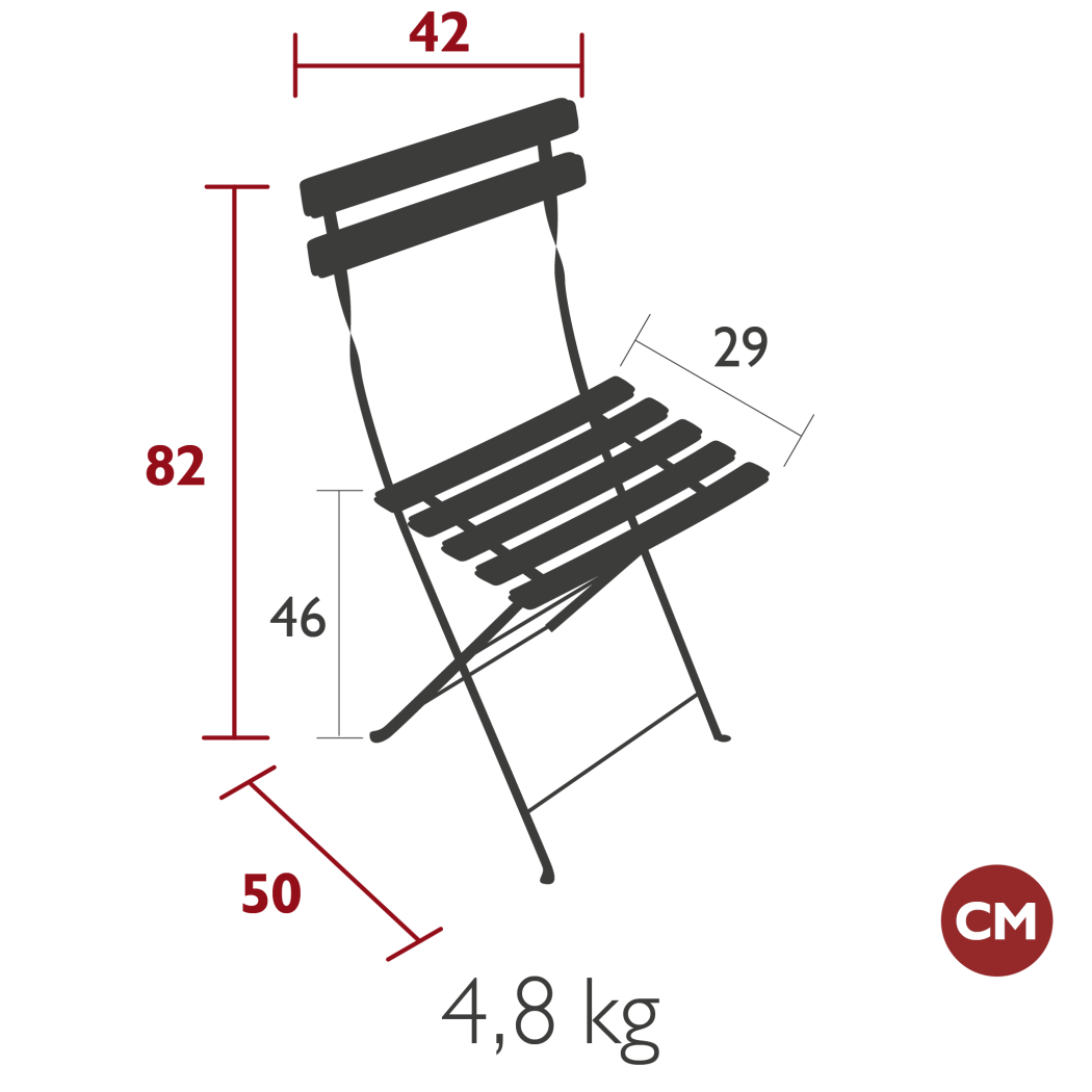 Стілець BISTRO METAL CHAIR RED OCHRE зображення №9 Стілець BISTRO METAL CHAIR RED OCHRE зображення №9