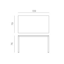 Стіл PIAVE 140X80 ANTRACITE зображення №6